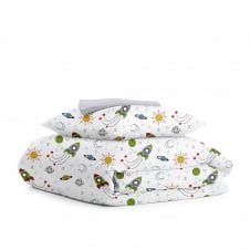 Подростковый комплект COSAS ROCKETS CS2 Ранфорс 155х215 см Зеленый