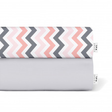 Набор Простыня на резинке COSAS G&R ZIGZAG Ранфорс 60х120х12 см 2 шт Серый/Разноцветный