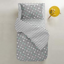 Детский пододеяльник COSAS GREY STARS Ранфорс 110х140 см Серый