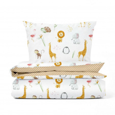 Дитячий комплект без простирадла COSAS AFRICA ZOO Ранфорс 110х140 см Бежевий