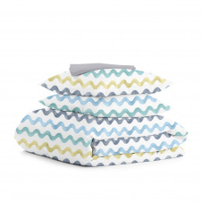 Сімейна постіль з простирадлом на гумці Color Wave CS1 COSAS Білий 2х160х220 см