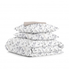 Двуспальное постельное белье Steppe Flowers COSAS серый 180х220 см