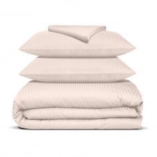 Двуспальная постель сатин с простыней на резинке PASTEL CS1 Cosas Сакура 180х220 см