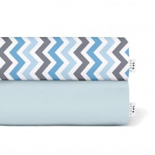 Набор Простыня на резинке COSAS ZIGZAG CS2 Ранфорс 60х120х12 см 2 шт Синий/Разноцветный