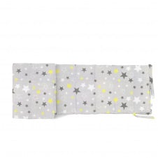 Бортики на ліжечко COSAS YELLOW STARS Ранфорс 30х180 см Сірий