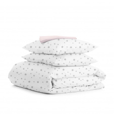 Семейный комплект постельного белья Grey Stars CS3 COSAS Белый 2х160х220 см