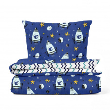 Підлітковий комплект без простирадла COSAS BLUE SPACE Ранфорс 155х215 см Синій