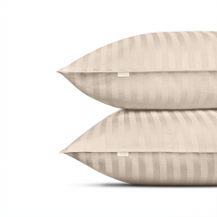 Двуспальная постель сатин с простыней на резинке BISCOTTI Cosas Бежевый 180х220 см Братское