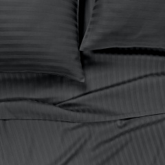 Евро постель сатин с простыней на резинке LAVA CS1 Cosas Графит 200х220 см Ясногородка