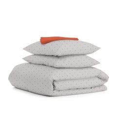 Двоспальна постільна білизна Mini Dots CS3 COSAS Бежевий 180х220 см Київ