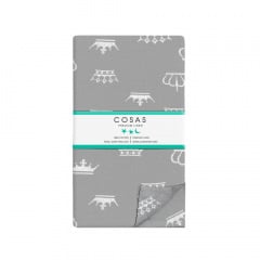 Евро постельное белье Grey Crown COSAS серый 200х220 см Кобыжча