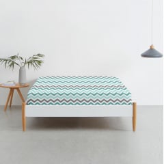 Простынь на резинке COSAS MINT ZIGZAG Ранфорс 160х200х20 см Мятный Гуляйполе