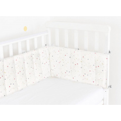 Бортики на ліжечко COSAS MOON STARS Ранфорс 30х180 см Білий Київ
