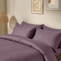 Евро постель сатин с простыней на резинке GRAPE COSAS Лаванда 200х220 см Вольнянск