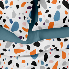 Сімейна постіль з простирадлом на гумці GEMSTONES CS4 Cosas помаранчевий 2х160х220 см Шепетівка