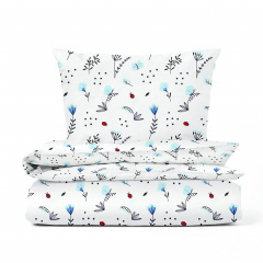 Подростковый комплект без простыни COSAS BLUE WILDFLOWERS Ранфорс 155х215 см Белый Боярка