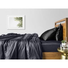 Евро простыня COSAS GREY SATIN 220х240 см Серый Дрогобыч