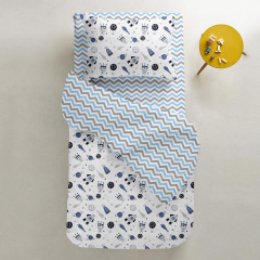 Детский пододеяльник COSAS WHITE SPACE Ранфорс 110х140 см Голубой Броды