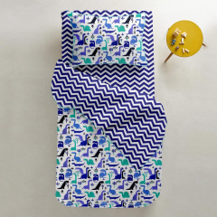 Детский пододеяльник COSAS DINO Ранфорс 110х140 см Синий Ясногородка