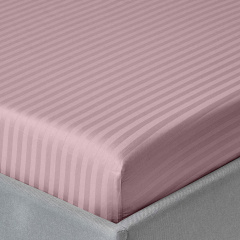 Двуспальная постель сатин с простыней на резинке SAKURA Cosas лиловый 180х220 см Купянск