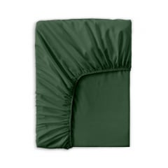 Подростковая постель сатин с простыней на резинке GREEN Cosas Зеленый 160х220 см Первомайск