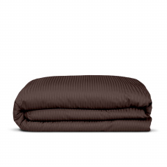 Полуторна постіль сатин з простирадлом на гумці WALNUT Cosas Шоколад 160х220 см Миргород