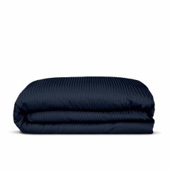 Євро постіль сатин з простирадлом на гумці NAVY CS1 Cosas Синій 200х220 см Костопіль