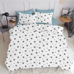 Двоспальна постіль з простирадлом на гумці Big Star CS5 COSAS сірий 180х220 см Київ
