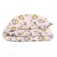 Підліткова постіль з простирадлом на гумці Rainbow Unicorn CS3 COSAS рожевий 160х220 см Генічеськ