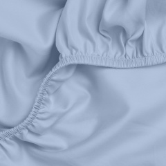 Двоспальна постіль сатин з простирадлом на гумці WAVE Cosas Лазуровий 180х220 см Сміла