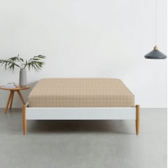 Простынь на резинке 120х200 см BEIGE GEOMETRY COSAS Бежевый Ровно