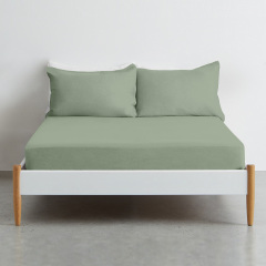 Простирадло півтораспальне COSAS MEDITATIVE Ранфорс 155х240 см оливковий Сміла