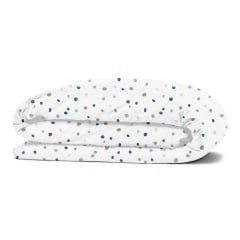 Двуспальный комплект на резинке COSAS COLOR BLOTS CS2 Ранфорс 180х220 см Белый/Розовый Бушево