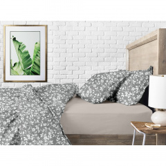 Двуспальное постельное белье Flowers COSAS песочный 180х220 см Киев