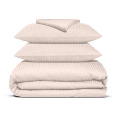 Євро постіль сатин з простирадлом на гумці PASTEL CS1 Cosas Сакура 200х220 см Новомиколаївка