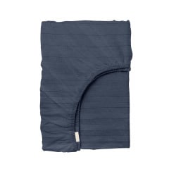 Двоспальна постіль сатин з простирадлом на гумці DENIM Cosas Сапфір 180х220 см Нова Каховка