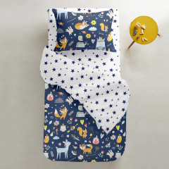 Дитяче простирадло COSAS BIG STARS Ранфорс 60х120х12 см Синій Вишгород