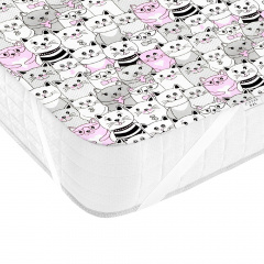 Непромокаюча пелюшка COSAS ROSE CATS Ранфорс 70х120 см Рожевий Шепетівка