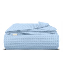 Плед-покривало вафельне COSAS 240х260 см Cloud Greek Waffle Небесний Королево