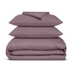 Двоспальна постіль сатин з простирадлом на резинці GRAPE Cosas Лаванда 180х220 см Новомосковськ