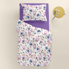 Підліткова постіль з простирадлом на гумці DREAMCATCHER CS1 Cosas Фіолетовий 160х220 см Жмеринка