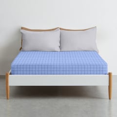 Євро простирадло 220х240 см BLUE GEOMETRY COSAS Блакитний Ясногородка