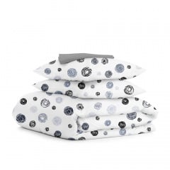 Семейная постель с простыней на резинке Yarn Balls CS1 COSAS серый 2х160х220 см Южноукраинск