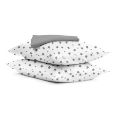 Набір наволочки і простирадло COSAS STARS GREY & SHADOW Ранфорс 160х200 см Білий Костопіль