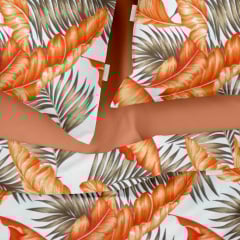 Двуспальный комплект на резинке COSAS ORANGE PALMS CS3 Ранфорс 180х220 см Оранжевый Никополь