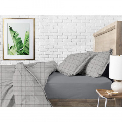 Полуторное постельное белье Grey Geometry CS1 COSAS серый 160х220 см Нежин