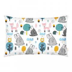 Подростковый комплект на резинке COSAS GREY FOREST ANIMALS Ранфорс 155х215 см Разноцветный Никополь