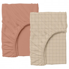 Набір простирадла на резинці COSAS COPPER/ BEIGE GEOMETRY Ранфорс 180х200х20 см 2 шт Бежевий/Коричневий Свеса