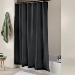 Шторка для душу та ванної COSAS BELUGA з кільцями 180х200 см Графітовий Кобижча