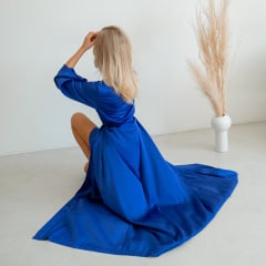 Жіночий халат COSAS Silky Cloud S-M Синій Ясногородка